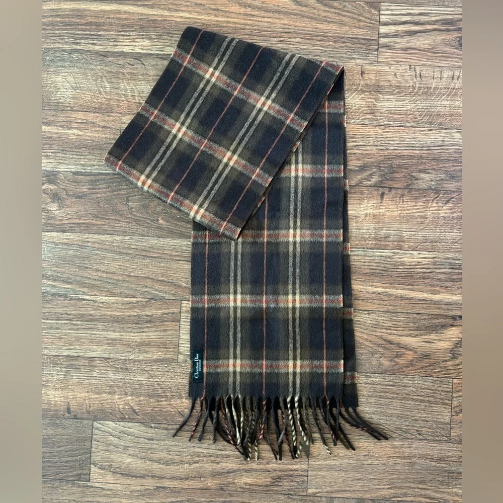 Vintage Christian Dior Monsieur Plaid Scarf